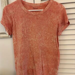 Madewell Coral Tie-Dye Short Sleeve Tee
